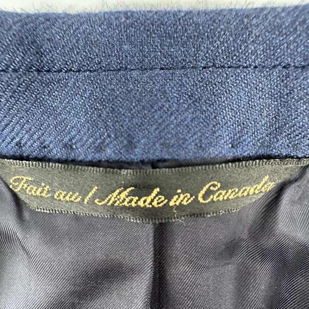 Valenza Cashmere Blazer Mens 44L Blue Made in‎ Canada Sport Coat Classic Lux